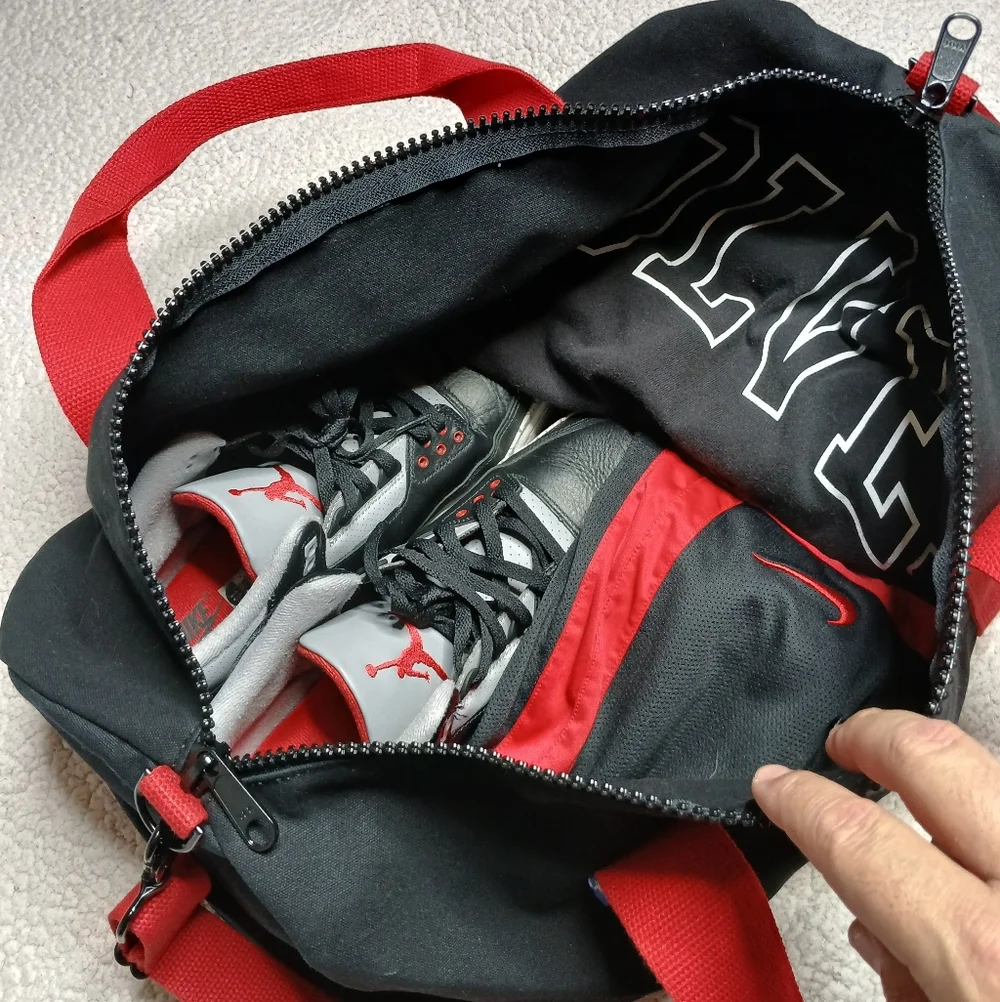 Boogie Chin Black Red Duffel Gym Travel Bag